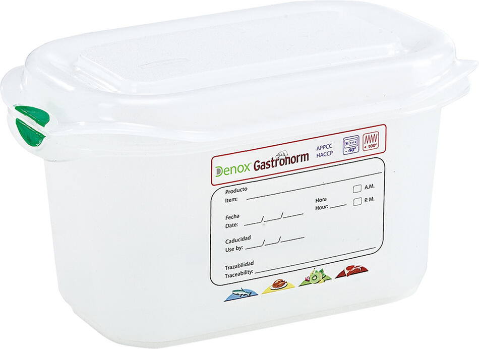 Denox gastronádoba GN1/9 s víkem GASTRONOX, 100 mm, polypropylen, objem 1 L, hermetická