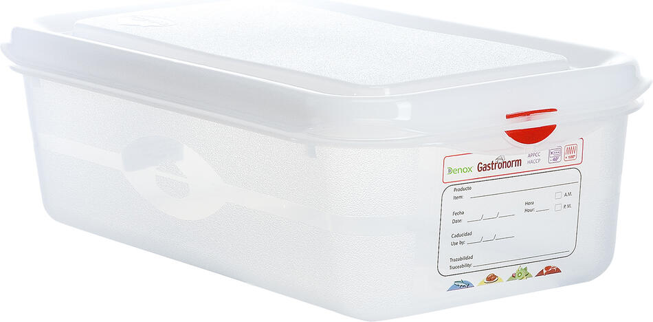 Denox gastronádoba GN1/3 s víkem GASTRONOX, 100 mm, polypropylen, objem 4 L, hermetická