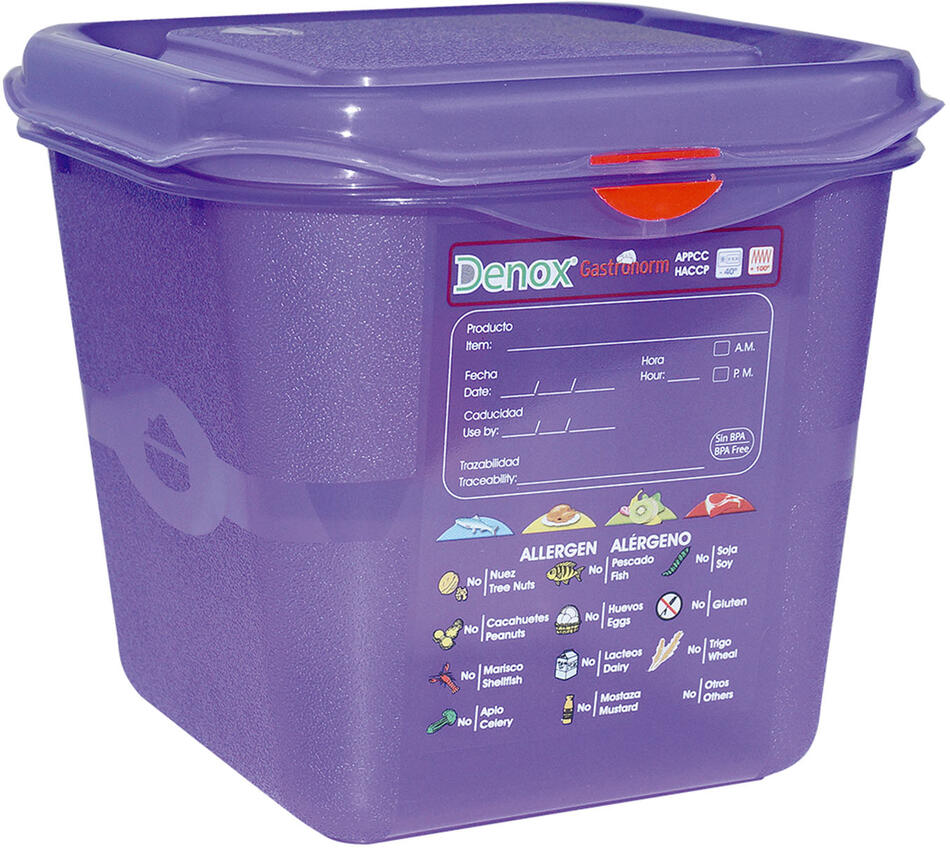 Denox gastronádoba GN1/6 s víkem GASTRONOX ALLERGEN, 150 mm, PP, objem 2,6 L, hermetická