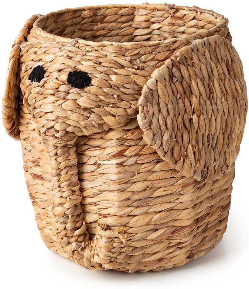 Compactor dětský koš na hračky s víkem NOAH M - Slon, z vodního hyacintu, 30 x 32 cm