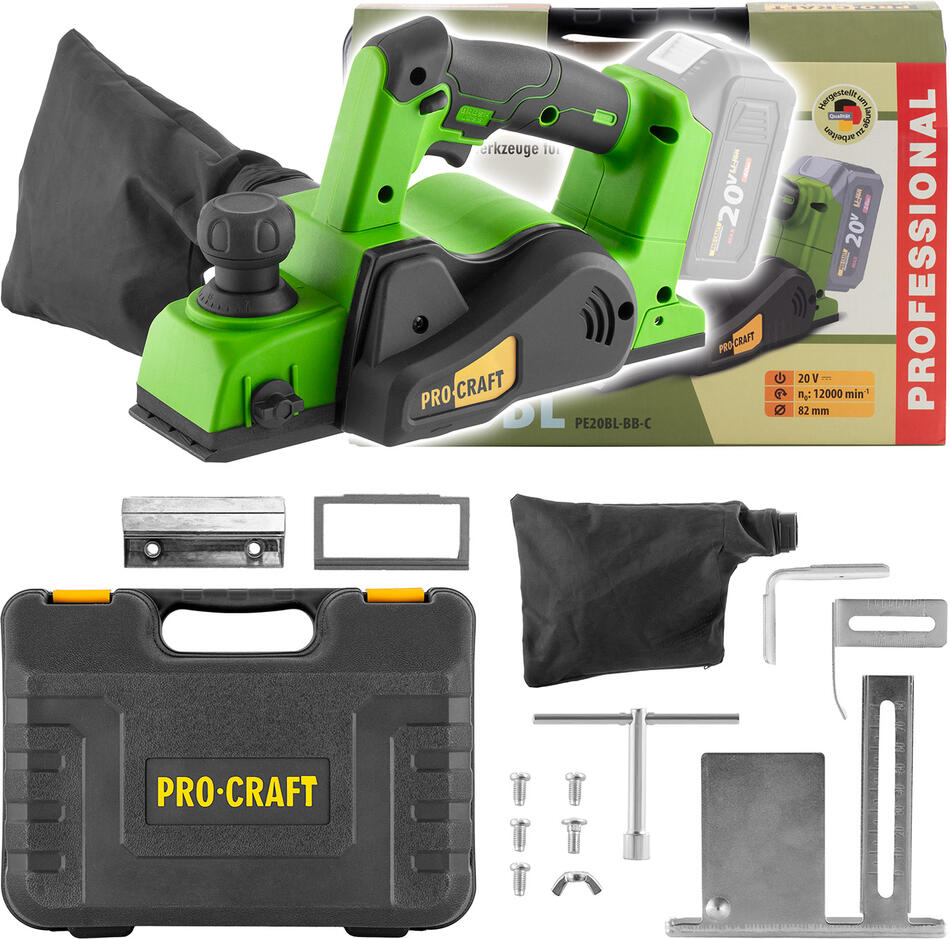 Aku hoblík Procraft PE20BL (bez baterie a nabíječky) / PE20BLbb