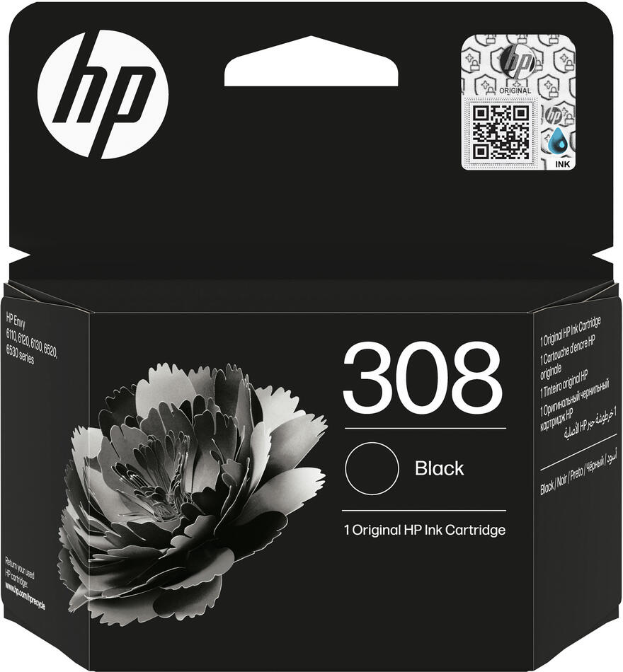 HP Inc. HP 308 Black Original Ink Cartridge (160 pages) (7FP21UE#CE1)