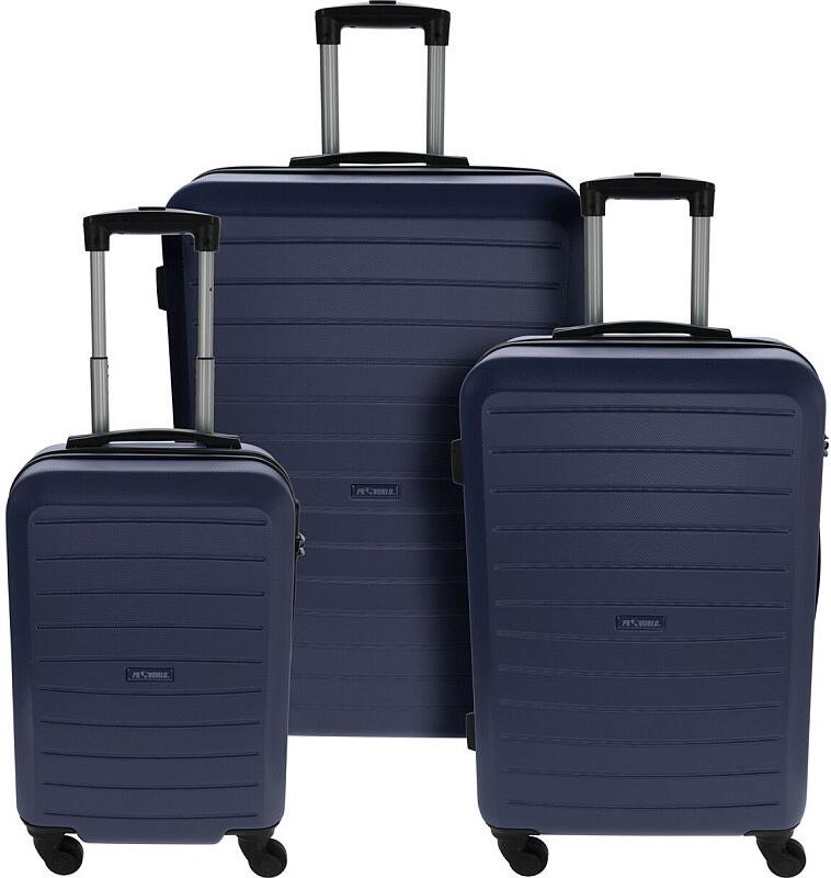 PROWORLD Sada plastových cestovních kufrů 3 ks 50 / 60 / 70 cm tmavě modrá KO-FB5000470