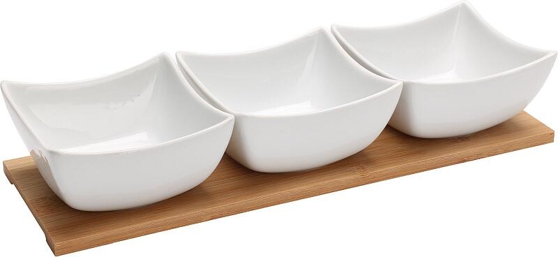 EXCELLENT HOUSEWARE Servírovací misky na dřevěném podnose sada 4 ks KO-210001440