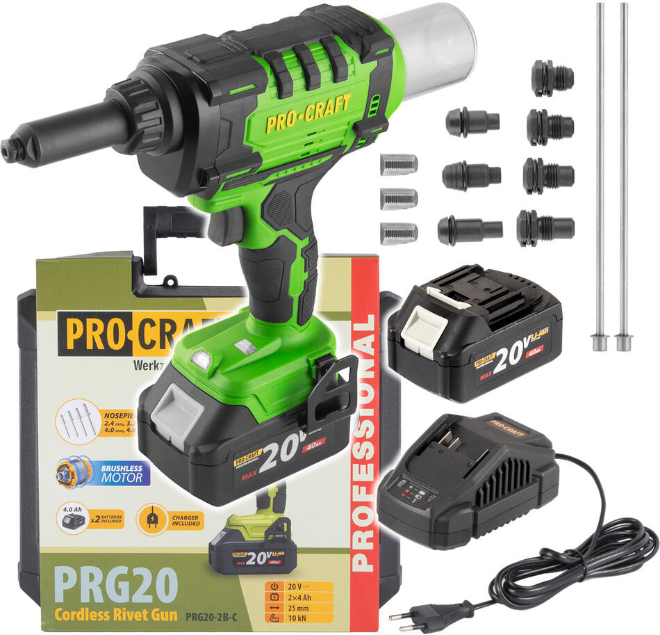Aku nýtovací pistole Procraft PRG20 / PRG20