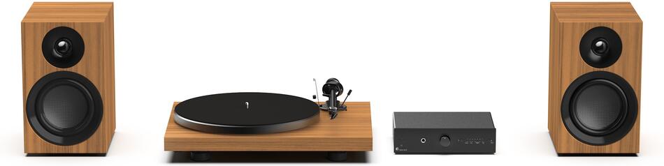 Pro-Ject Colourful Audio System E - All-in-one Hi-Fi systém s gramofonem - Walnut