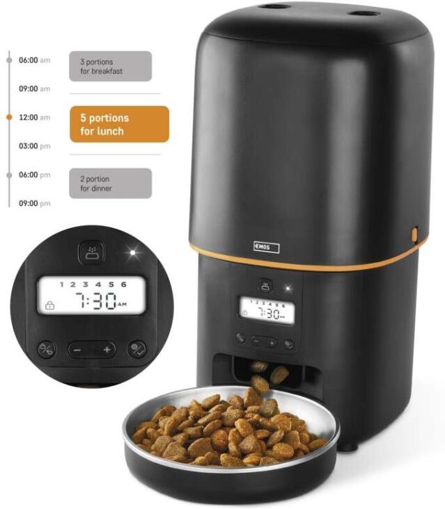 Emos dávkovač krmiva Pet Care, 4 l, černý (H6001)