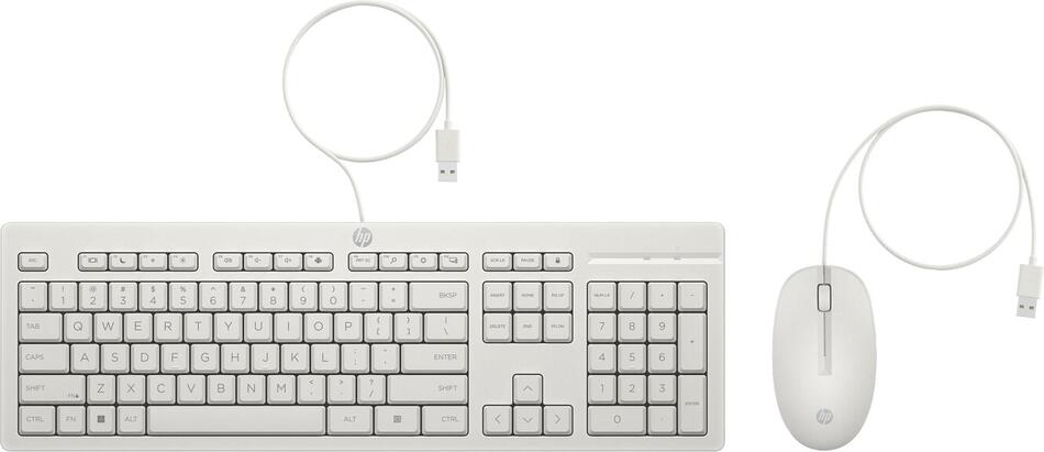 USB klávesnice a myš HP 225 AW5S6AA#BCM, bílá