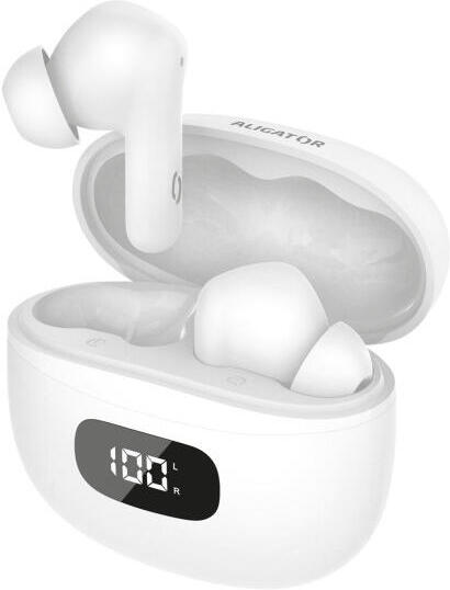 Bluetooth sluchátka Aligator Pods ANC, bílá