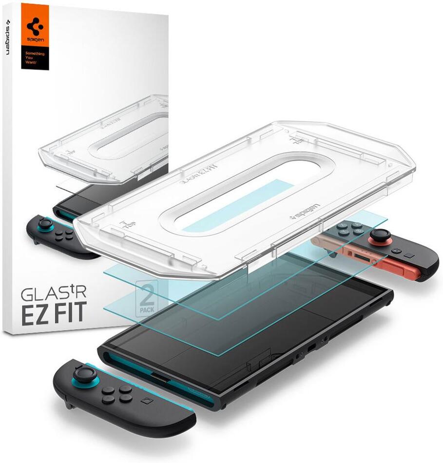 Ochranné sklo Spigen Glass tR EZ Fit 2 Pack Nintend
