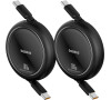 Navíjecí kabel Baseus Free2Pull USB-C/USB-C, 2 m, černý, 2 ks