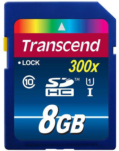 Paměťová karta Transcend SDHC Premium 8GB UHS-I U1 (45MB/s)