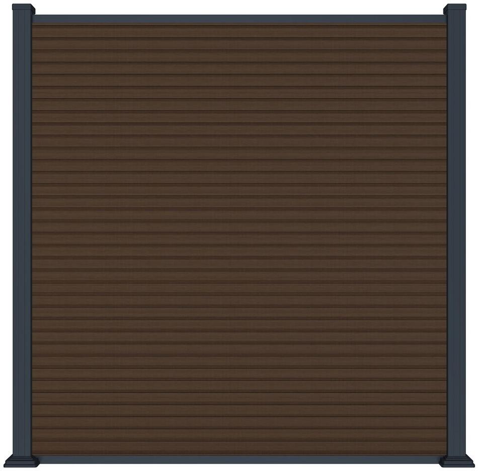 ROJA MODERN plotový panel WPC 180x180 cm HORIZONTÁLNÍ i VERTIKÁLNÍ a koncovky - teak