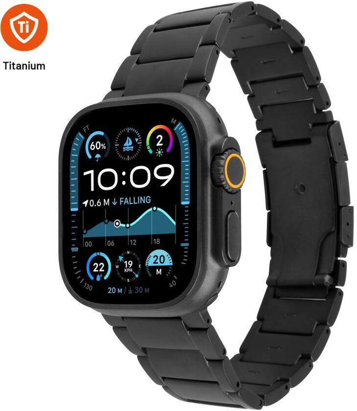 Titanový řemínek FIXED Titanium Strap pro Apple Watch 44/45/46/49mm, černý