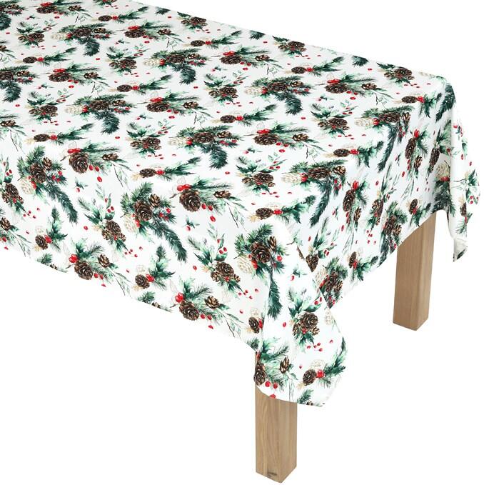 Ubrus - jehličí, šišky a bobule, 100% polyester, 130 x 160 cm Autronic (UBR119-4), Zelená, Polyester 100%