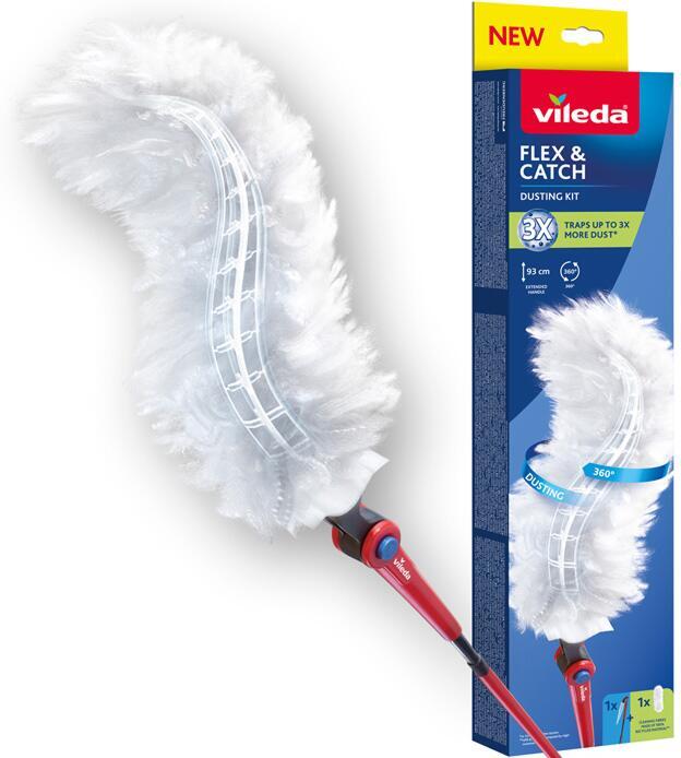 Prachovka Vileda Flex&Catch s dlouhou rukojetí