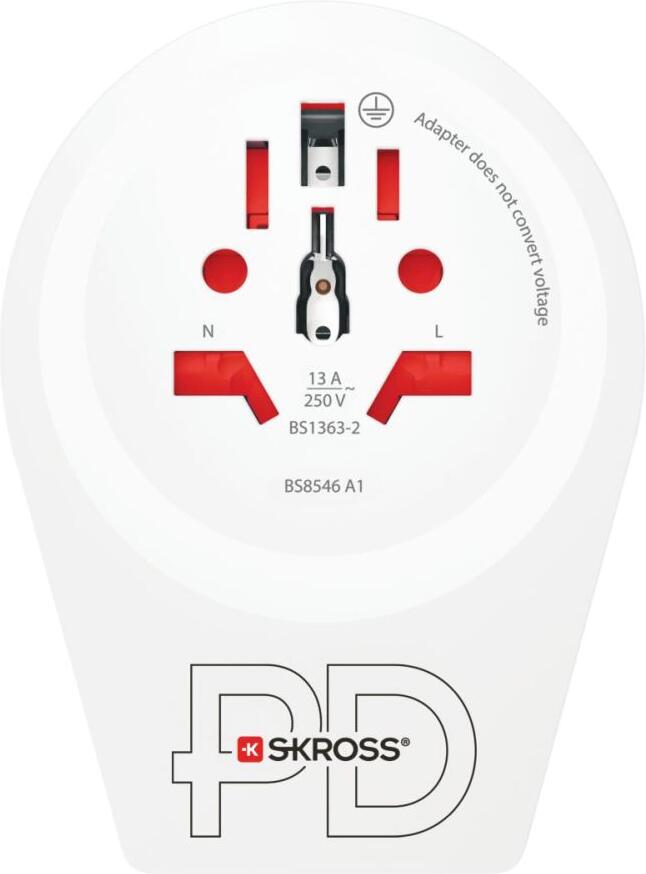 SKROSS cestovní adaptér Europe USB A+C 20W pro cizince v ČR, typ E/F