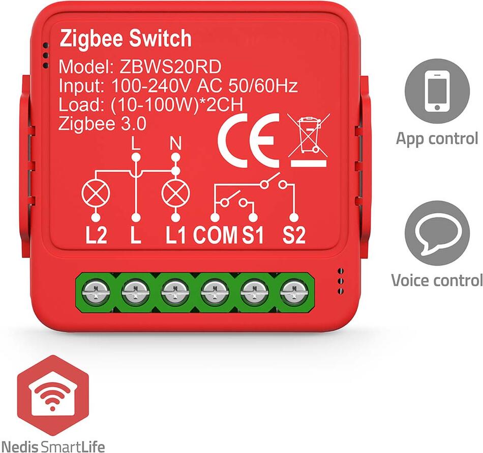 Vestavěný Modul SmartLife NEDIS ZBWS20RD