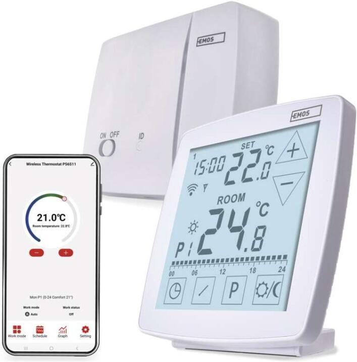 Emos pokojový programovatelný bezdrátový WiFi GoSmart termostat P56S11