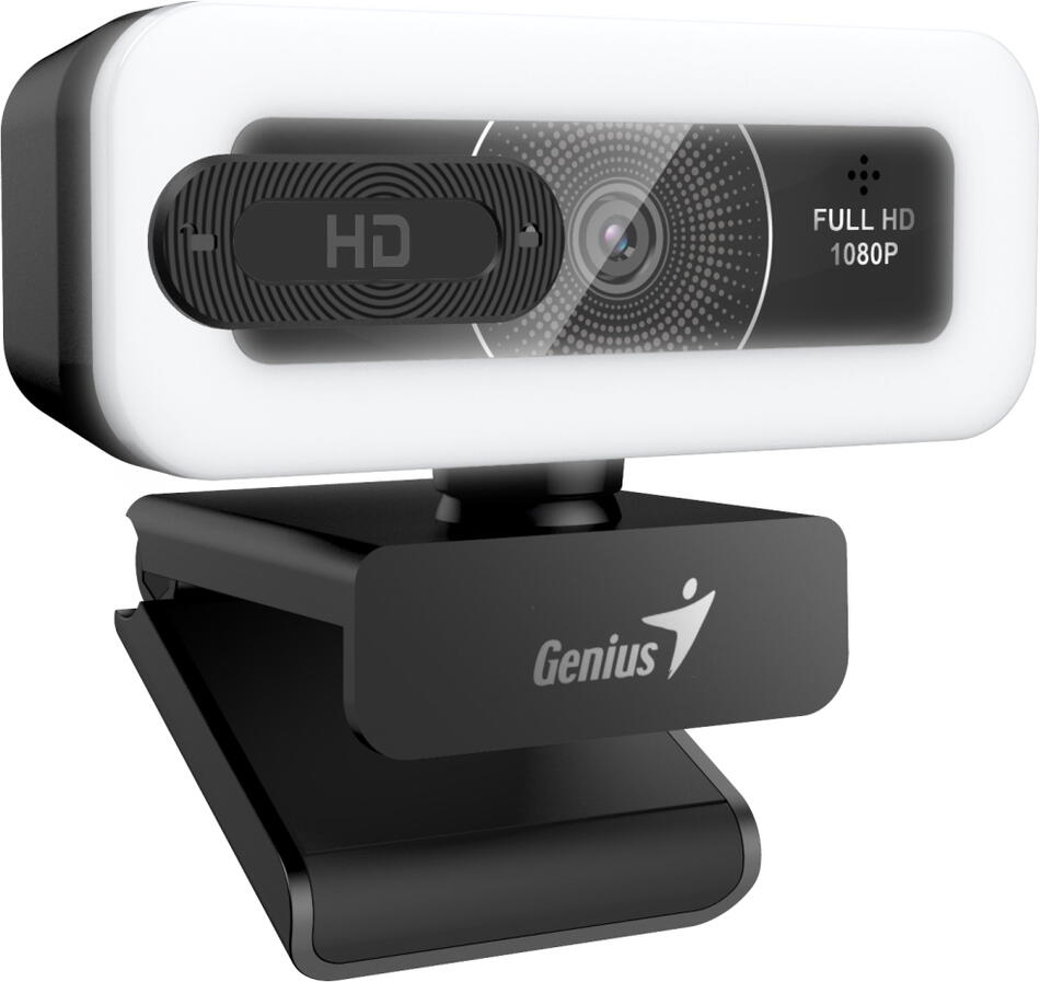 GENIUS FaceCam Light/ 2M 1080P/ LED světlo/ kryt soukromí/ USB-C/ USB/ UVC/ mikrofon/ černá (32200010400)
