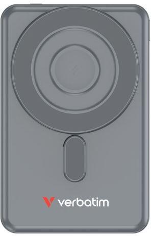 Verbatim magnetická bezdrátová powerbanka se stojánkem Charge 'n' Go 2C, 5000mAh, 2× USB-C, šedá (32251)