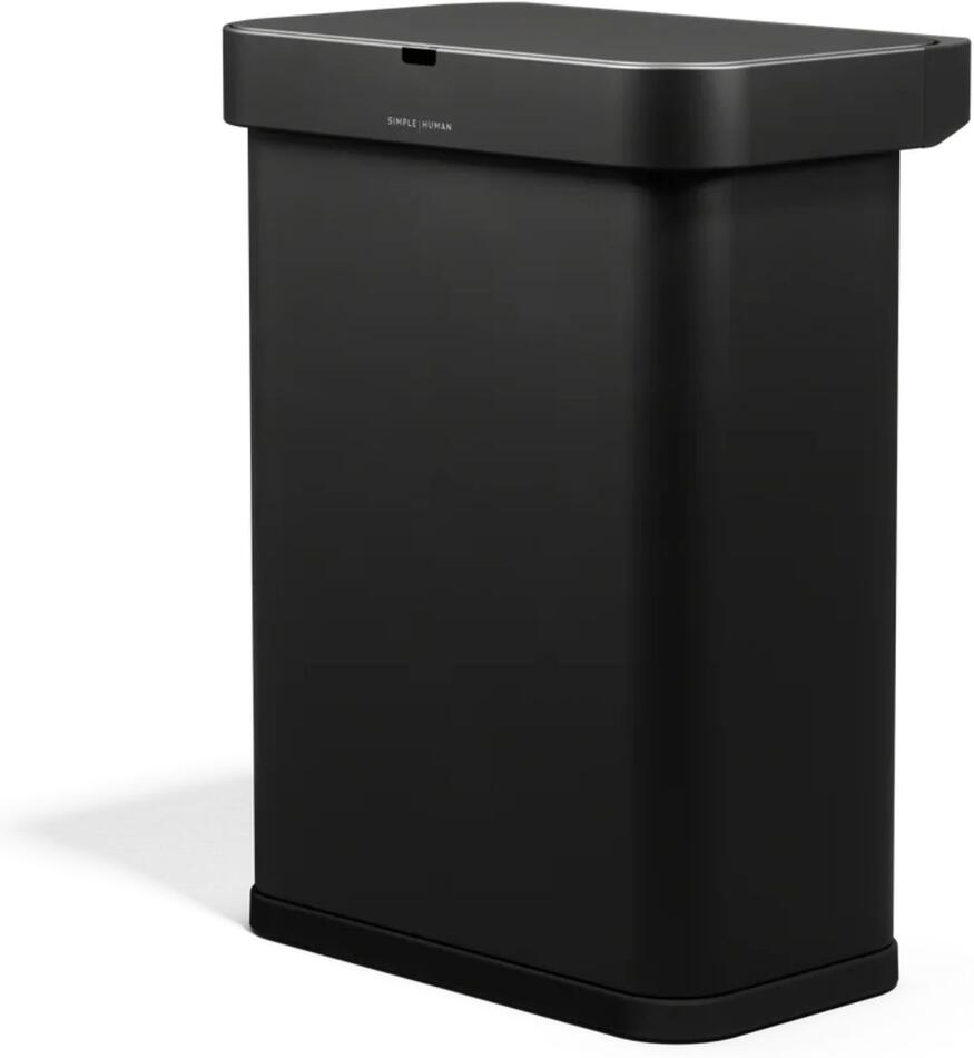 Simplehuman bezdotykový odpadkový koš SENSOR, hlasové ovládání, 58 L, černá ocel ST2048
