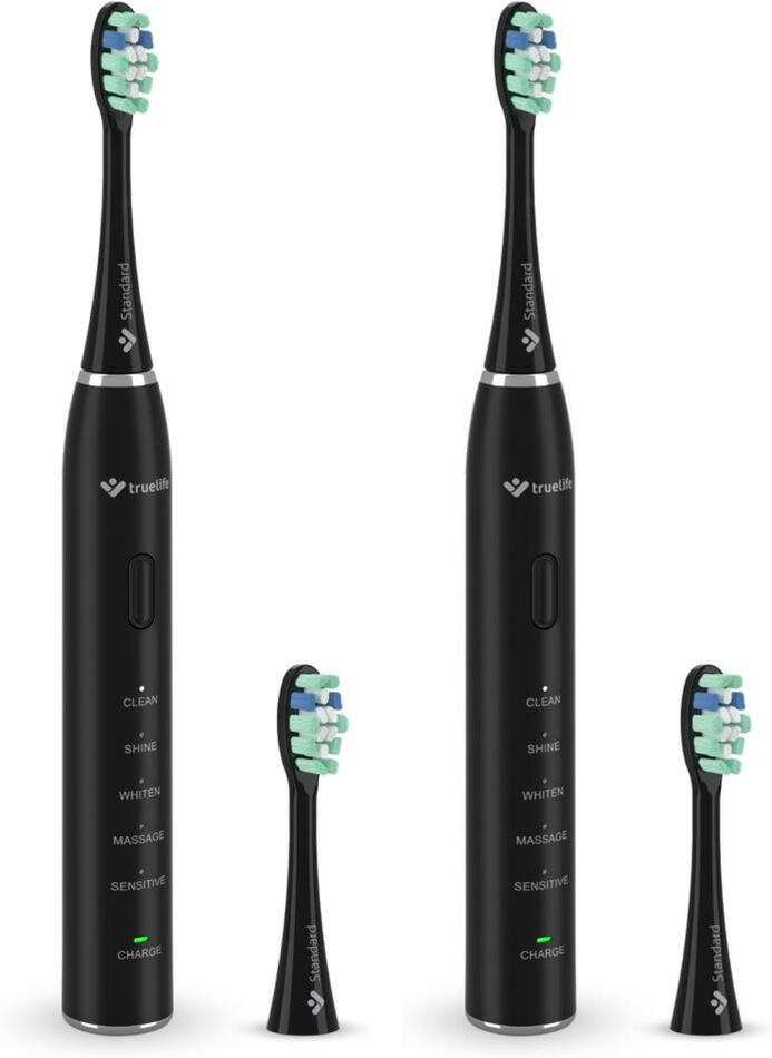 SET 1+1 Elektrický zubní kartáček TrueLife SonicBrush Clean30, černý