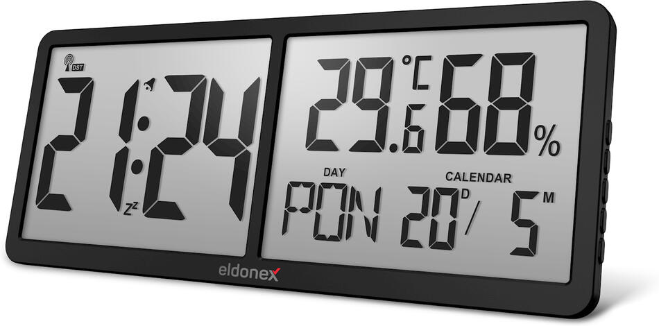 ELDONEX TimeCheck nástěnné hodiny ČERNÉ