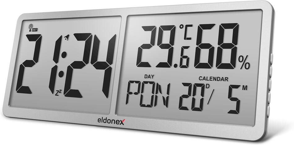 ELDONEX TimeCheck nástěnné hodiny STŘÍBRNÉ