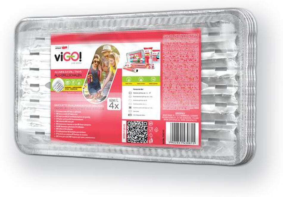 viGO grilovací tácky Quickpack, 4 ks