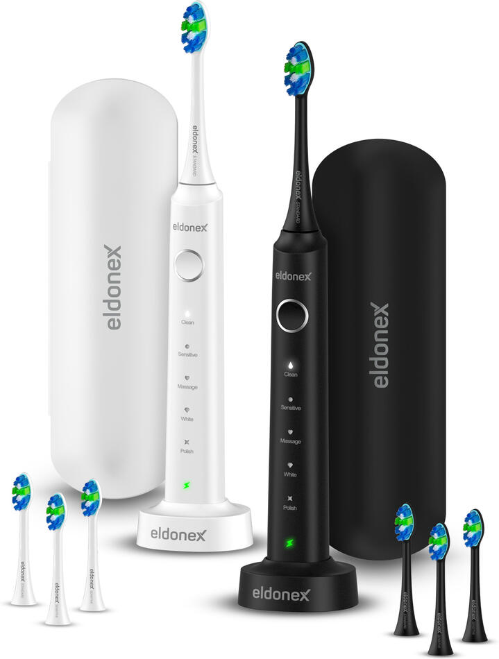 ELDONEX SonicPro DuoPack sonické zubní kartáčky ČERNÝ&BÍLÝ