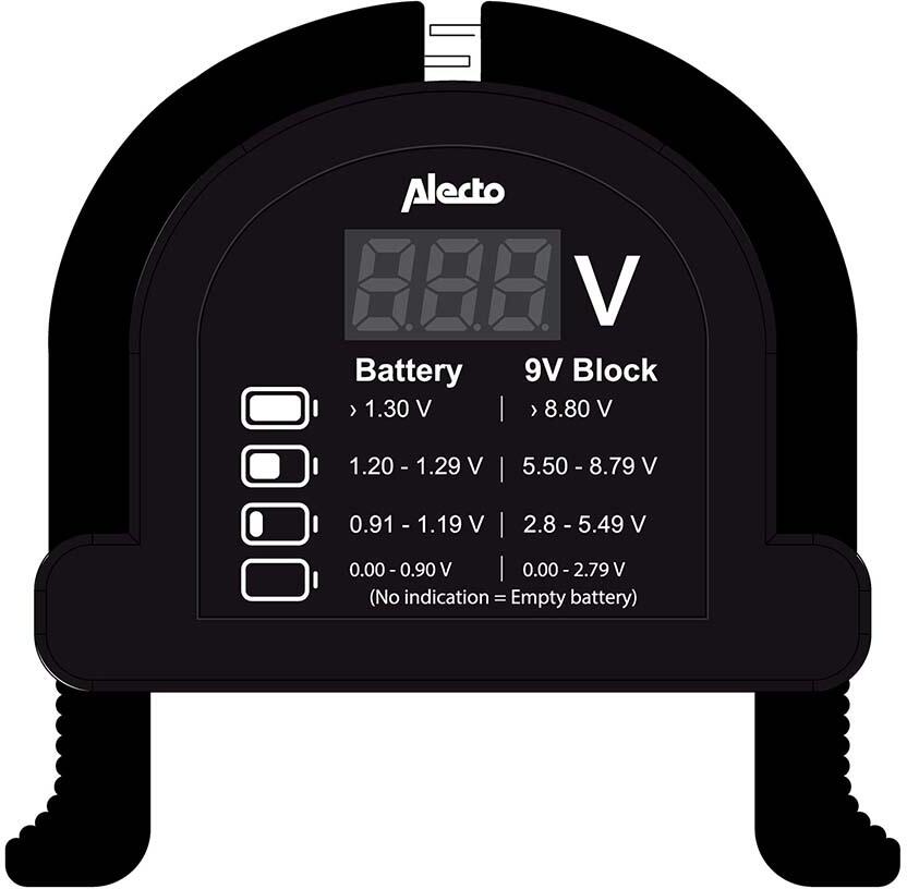 Tester baterií AA-AAA-C-D-9V (PP3)-knoflíkové články Alecto BTT2