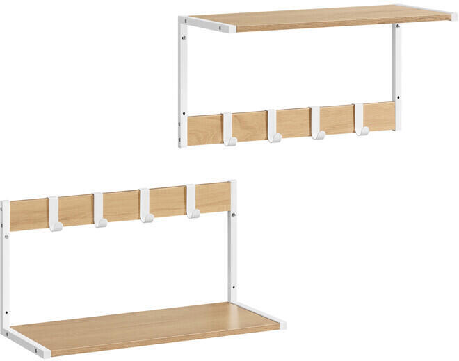 Set 2 nástěnných poliček, mdf, béžová, ABP-E1083 WT Autronic