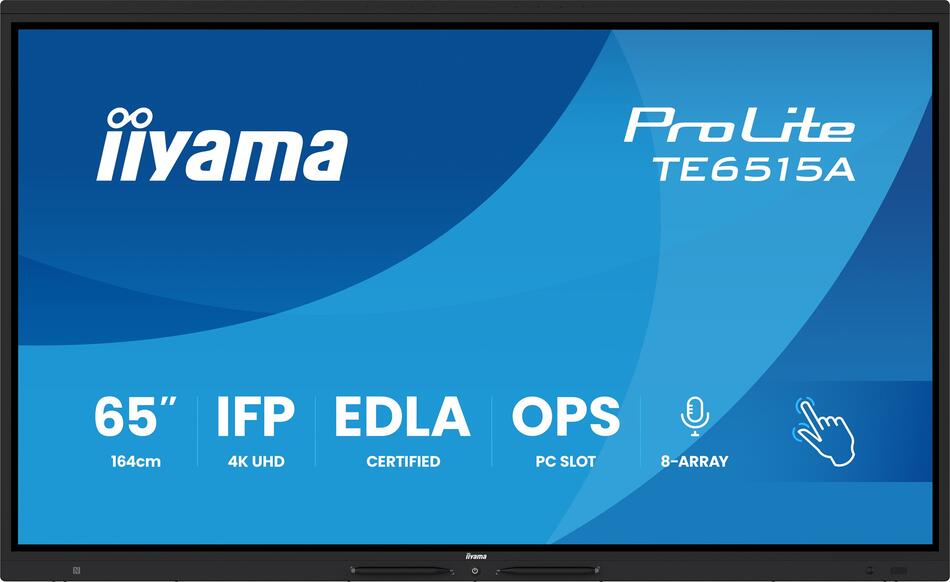 65" IIYAMA TE6515A-B1AG:IPS,4K,EDLA,NFC