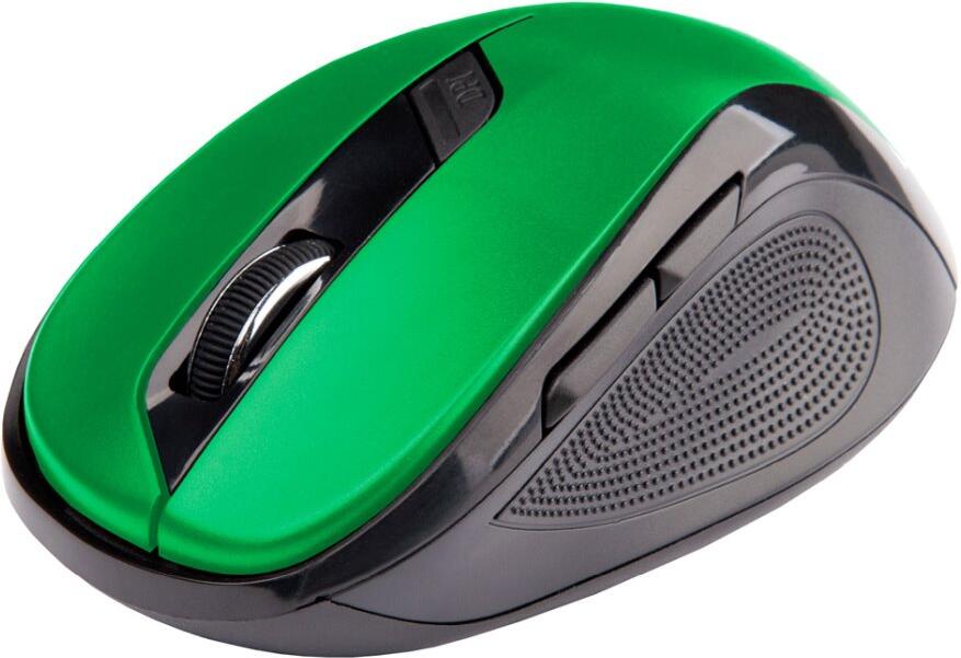 C-Tech Myš WLM-02/Ergonomická/Optická/Pro praváky/1 600 DPI/Bezdrátová USB/Černá-zelená (WLM-02G)