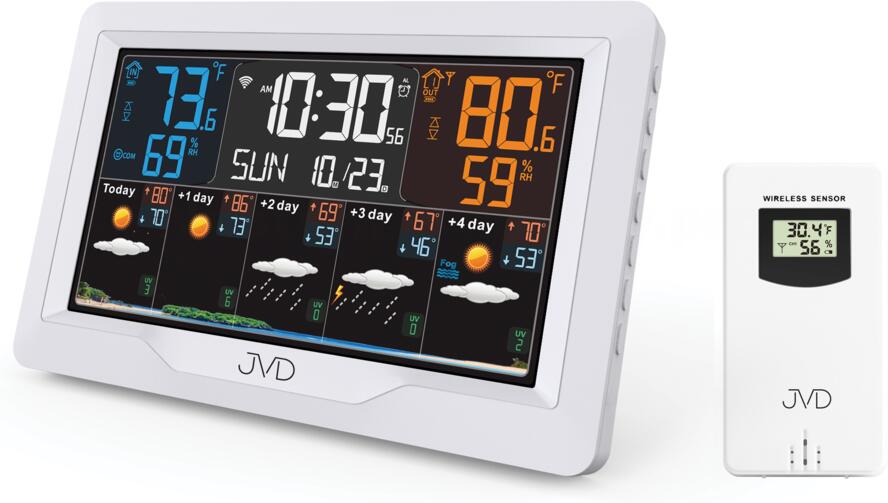 Meteorologická stanice JVD RB3390.2 řízená signálem DCF 20cm