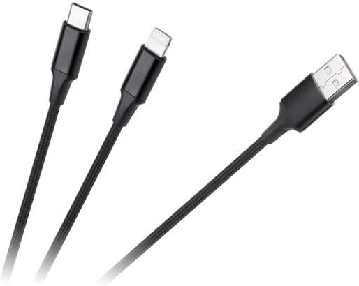 Kabel CABLETECH KPO3944 USB - USB-C/Lightning 1m Black