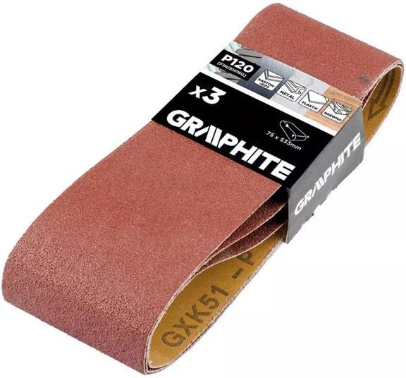 Plátno brusné nekonečný pás 75x533mm P120 GRAPHITE 58T370 3ks
