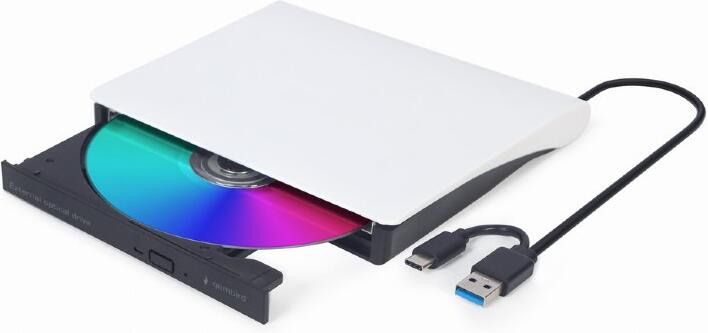 Gembird externí USB DVD mechanika, černobílá (DVD-USB-031-BW)