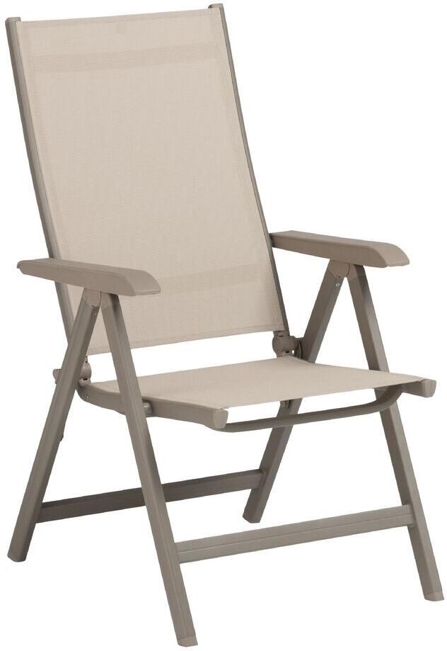 KETTLER BASIC PLUS polohovací, hliníkové křeslo - taupe / béžová