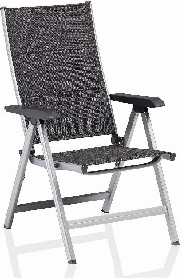 KETTLER BASIC PLUS PADDED polohovací, hliníkové křeslo - stříbrná / antracit