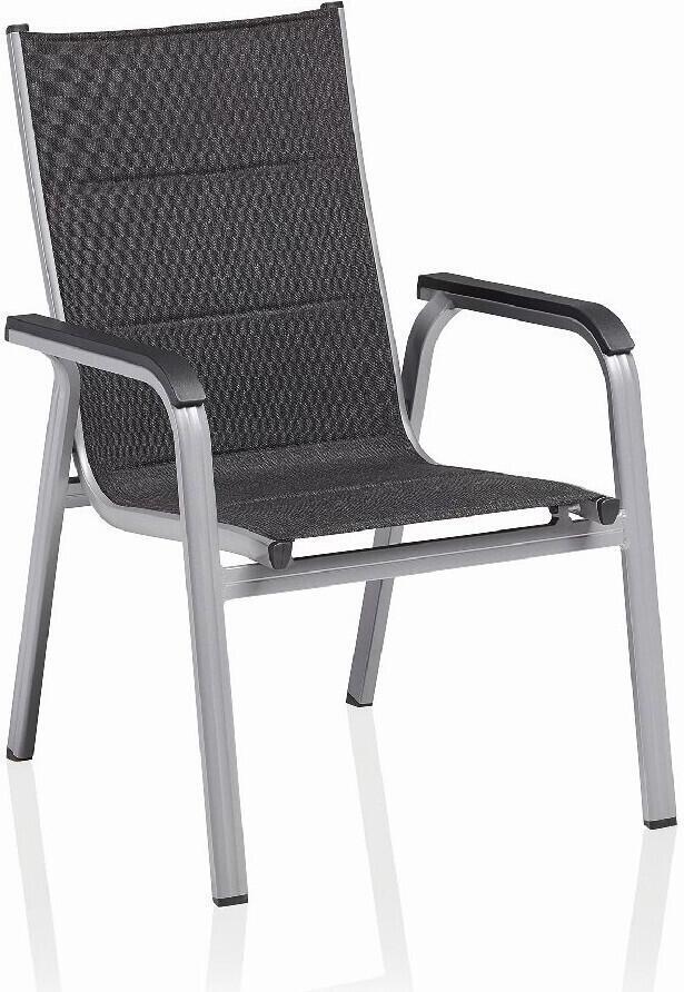 Stohovatelné, hliníkové křeslo KETTLER BASIC PLUS PADDED - stříbrná / antracit