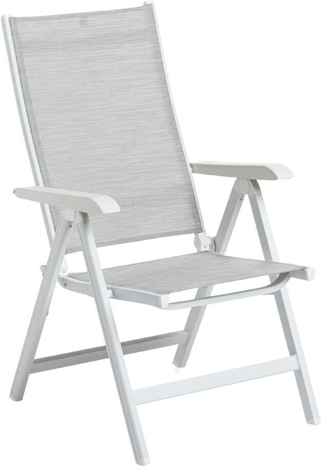 KETTLER BASIC PLUS polohovací, hliníkové křeslo - bílá / světle šedá
