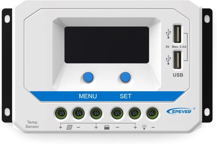 EPEVER VS3024AU solární PWM regulátor 12/24 V, 30 A, USB, vstup 50V