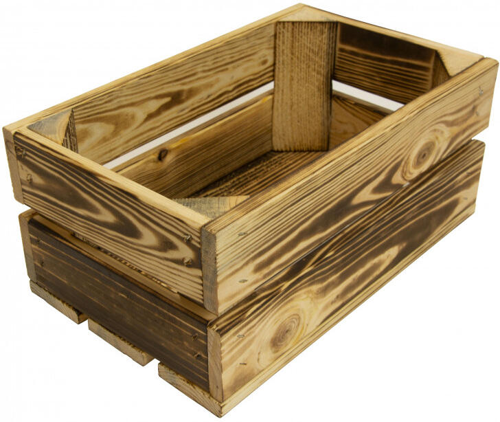 Dřevěná bedýnka 32x20x14 cm CALTER, opalovaná