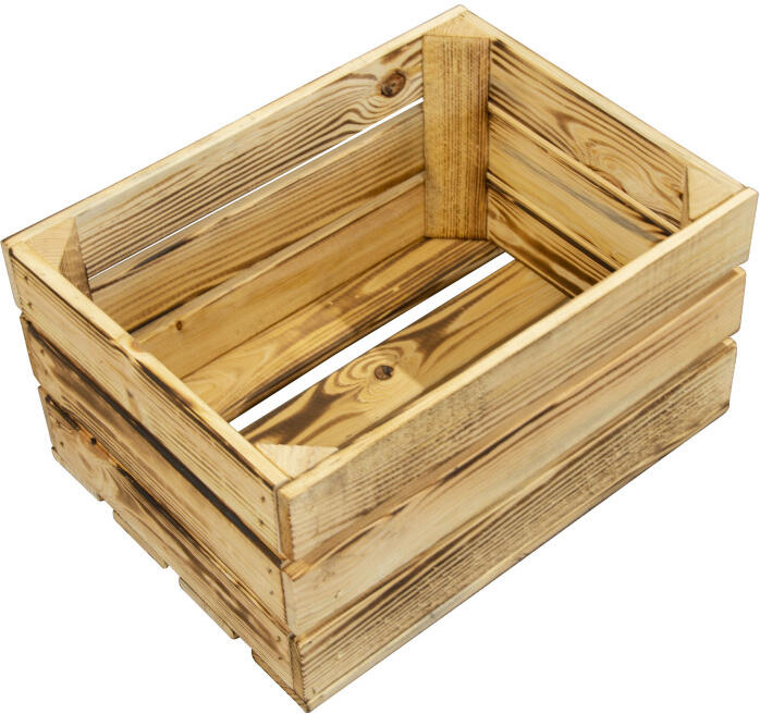 Dřevěná bedýnka 40x30x21 cm CALTER, opalovaná