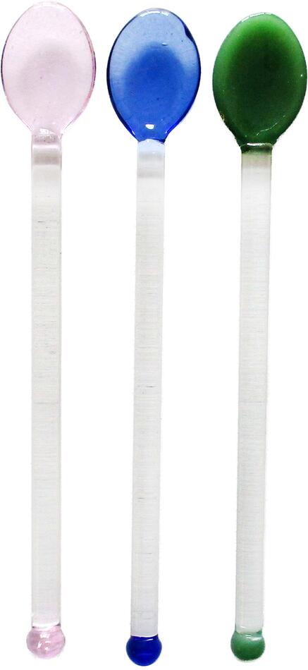 TORO lŽÍCE SET 3KS SKLENENÉ 3BARVY 15X3.2CM