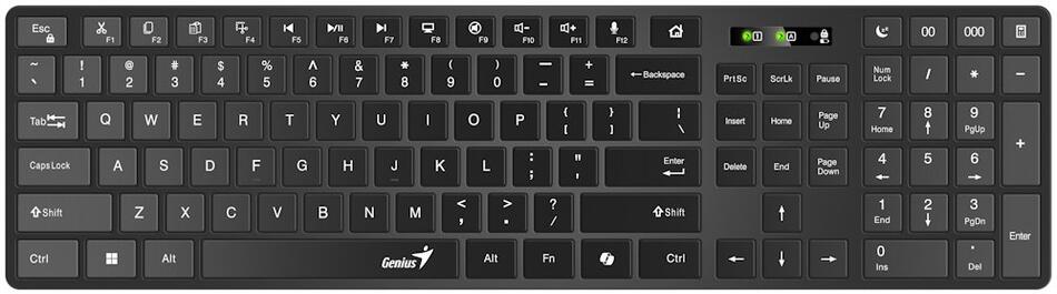 GENIUS Slimstar 7250BT Black/ bezdrátová 2,4GHz + BT5.0/ Copilot/ USB/ černá/ CZ+SK layout (31320004409)