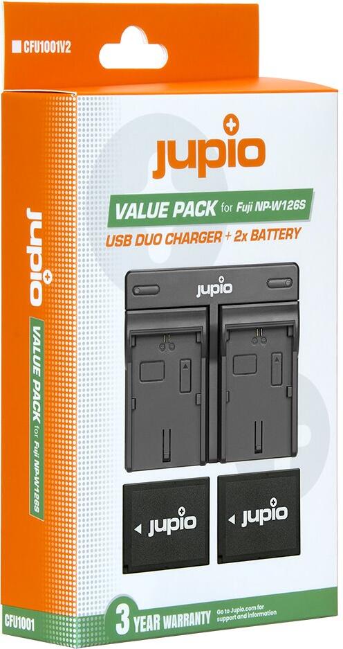 Set Jupio 2x NP-W126 - 1260 mAh + Dual charger pro Fujifilm