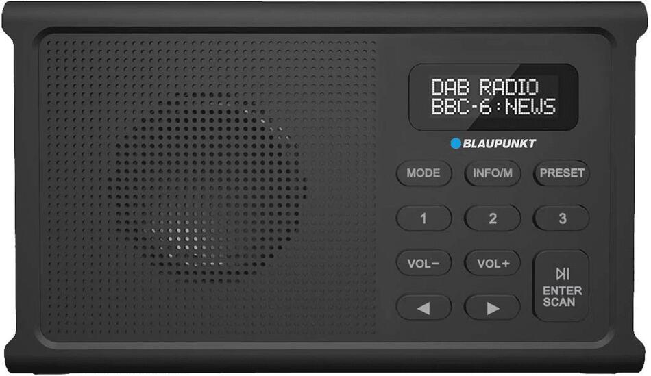 Rádio BLAUPUNKT DR3BK, DAB+, FM, RDS, Bluetooth, černý